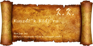 Kuszák Klára névjegykártya