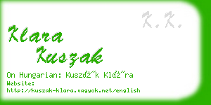 klara kuszak business card